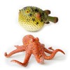 Pufferfish and Octopus Toys for Kids, Realistic Sea Animals Action