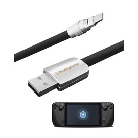 chubbycable USB Type C Fast Charging Cable Compatible with Steam Deck 100W Ultra-Thick Durable Silicone USB C Charger Cord for Steam Deck OLED, Black, USB-A to Type-C, 1.64FT