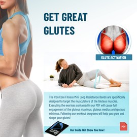 Glute Bands for Women- Mini Bands Resistance Leg Bands for Exercise Restraint Bands by Iron Core Fitness, Ocean Blue.