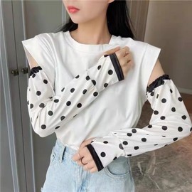 Women's Golf Arm Sleeves for Summer Travel Sun Protection - Cycling Long Ice Sleeves (Online Celebrity Style) Size/D Letter 15ea