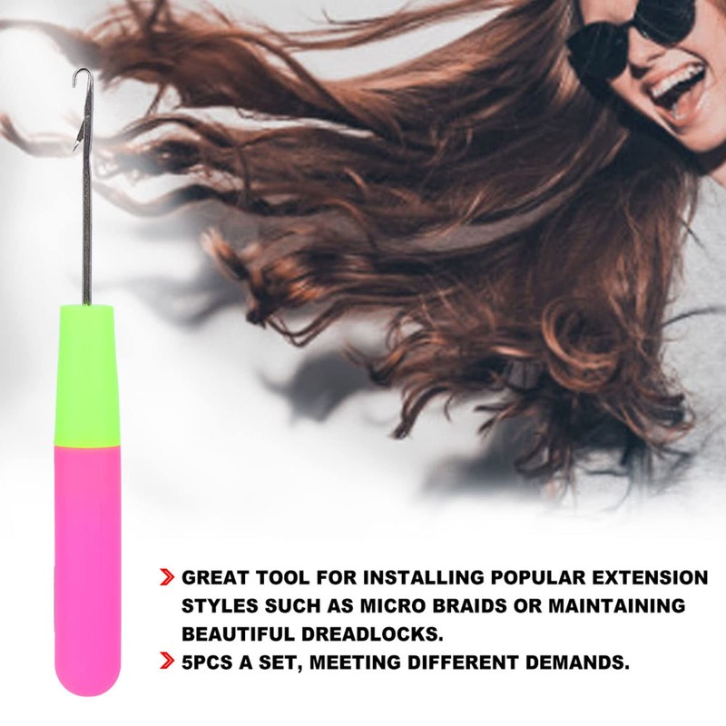 5 Ganchos de Ganchillo para Extensiones de Cabello, Ganchos de