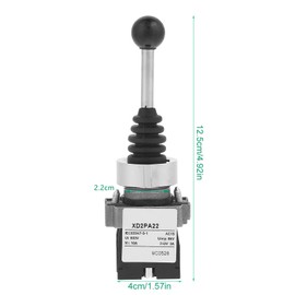 Fafeicy XD2-PA22CR 2NO 2 Position Joystick Switch, IP55 Spring Return Momentary Joy Stick Joystick Switch, 22mm Diameter Mounting Hole