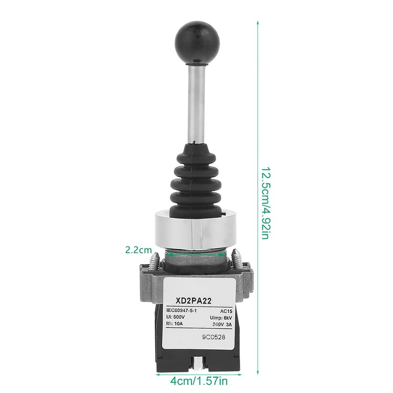Fafeicy XD2-PA22CR 2NO 2 Position Joystick Switch, IP55 Spring Return