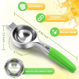Lemon Squeezer Extra Large, Lemon Squeezer Juicer Stainless Steel, Heavy Duty Manual Citrus Juicer Hand Press, Kitchen Tools Lime Squeezer Bar Tool, Easy to Clean Metal Lemon Hand Press