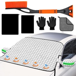 Winter Windshield Covers for Ice and Snow&Winter Car Essentials, Car Anti-Snow Cover, Snow Windshield Cover Automotive Exterior Accessories，Free Car Snow Shovel, Towel, and Gloves.