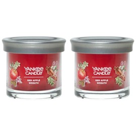 Yankee Candle Small Tumbler Scented Single Wick Jar Candle, Red Apple Wreath, Over 20 Hours of Burn Time, 4.3 Ounce (Pack of 2)