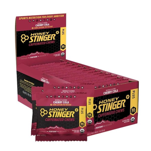 Honey Stinger Cherry Cola Caffeinated Energy Chew, Gluten Free, with