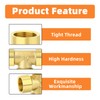 GASHER 5Pcs Brass Tee Fitting, 3/8" x 3/8" x 3/8"