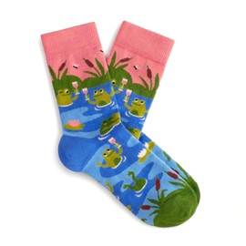 Dodo socks - Colourful Sneaker Funny Socks Made of Cotton, Funny Cool Crazy Designs with Motif, Unisex for Men and Women, Friends Birthday Gift, Frogs Love