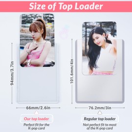 LASPRINTAL 50pcs Premium Top Loaders 2.6 x 3.7 inch for Kpop Card Sleeves,K-pop Photocards