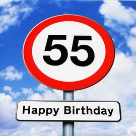 Twizler 55th Birthday Card - Roadsign - 55 Year Old – Age 55 Birthday Card