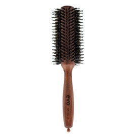 Evo Spike nylon pin bristle radial brush 28 mm, styling brush with boar bristles for quick and easy blow-drying, hair brush for women, women and men, made of certified wood
