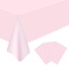 mwellewm 3 Pcs Pink Tablecloth 54X108 Inch Plastic Light Pink