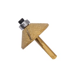 Die Grinder Burr Diamond Router Bit 1/4" Shank 46# Conical 90Deg W/Bearing