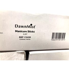 Dawn Mist 5 Boxes (144 in each) Dawn Mist Wooden Manicure Sticks Cuticle Pushers 720 Total
