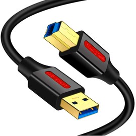 Yeung Qee USB 3.0 Cable A Male to B Male 1 ft,Superspeed USB 3.0 Type A to B Cable Compatible with Printers,Docking Station,External Hard Drivers,Scanner,USB Hub and More Devices (1FT/0.3M)