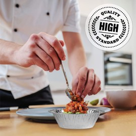 PLASTICPRO Moldes redondos de aluminio desechables de 6 pulgadas, aptos para congelador y horno, para hornear, cocinar, almacenar, asar y recalentar, paquete de 20