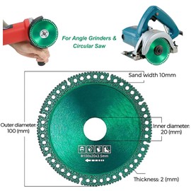 Indestructible Disc 2.0 - Cut Everything in Seconds, 2024 New Indestructible Disc for Angle Grinder 7/8 inch, 4 inch Circular Saw Blades for Ceramic Tile Glass Metal Wood Cutting (3pcs)