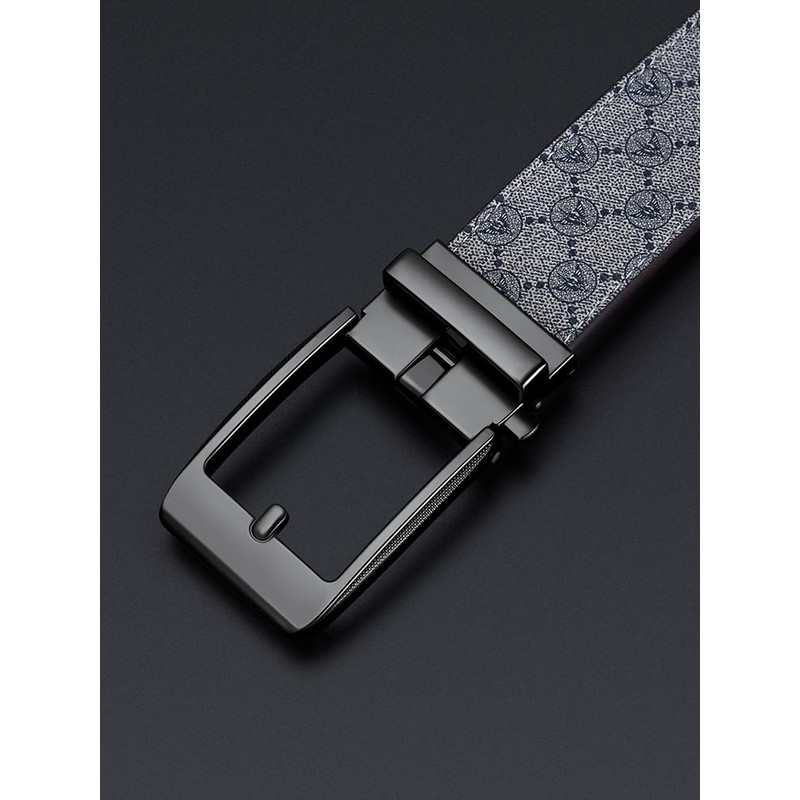 VANNANBA Mens Genuine Leather Belt with Single Prong Buckle for