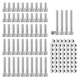 WJUAN 110-Piece M5 Screw and Nut Set - 304 Stainless Steel Allen Bolts (10/20/30/40/55mm) for DIY, Furniture & Machinery