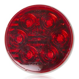 Maxxima M42358R-MH 6 LED 4" Round Stop/Tail/Turn MaxxHeat Lens, Red
