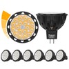 MR16 LED Bulbs Dimmable, Warm White 2700K, 5W 610LM, AC/DC