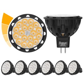 MR16 LED Bulbs Dimmable, Warm White 2700K, 5W 610LM, AC/DC 12V, Pack of 6