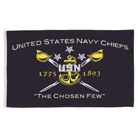 AZ FLAG - Usa Navy Chiefs Flag - 3x5 Ft - 100D Polyester American Army Banner with Two Metal Grommets - Fade Resistant - Vivid Colors - 3' x 5' Feet - 150x90 Cm