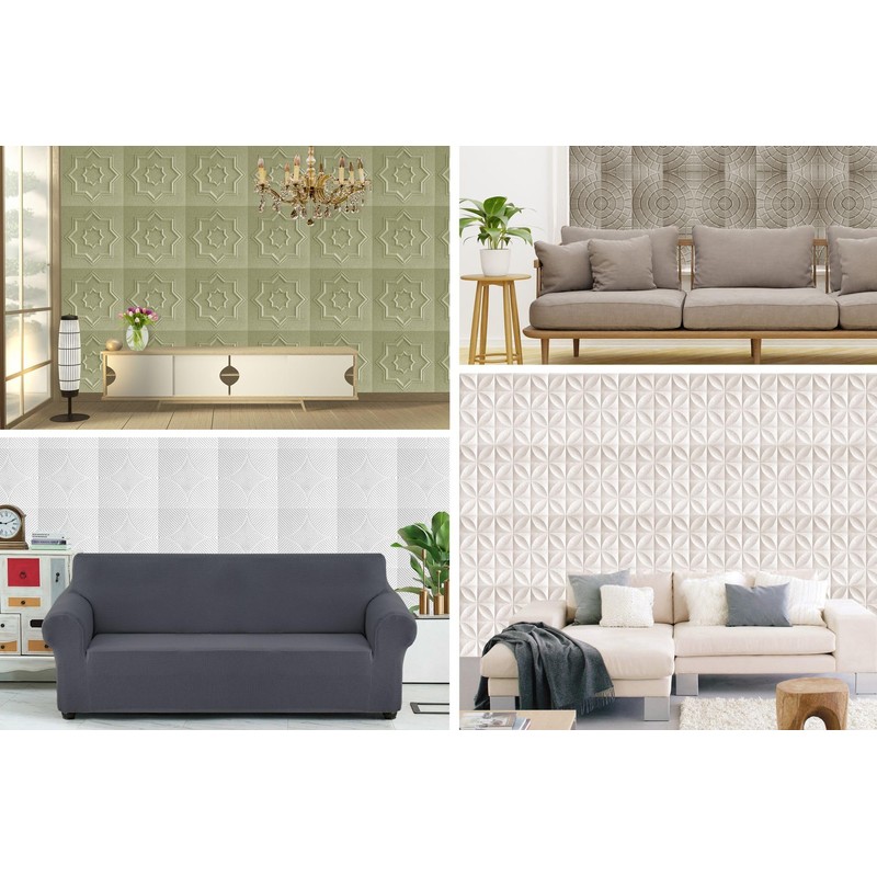 MARBET DESIGN 3D Wall Panels, Polystyrene Panels, White, 50 x