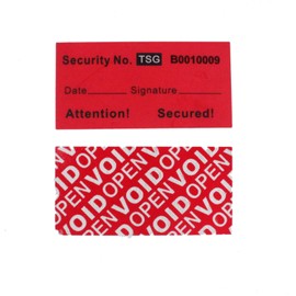 TamperSeals Group - 100 Red 25x50 mm Full Decal TamperSeals Sealed Labels, TamperSeals Security Seals, VOID Safety Stickers