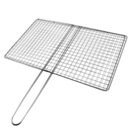 Happyyami Outdoor Grill Accessories Picnic BBQ Grid Net BBQ Fish Rack Camping Outdoor Grills & Smokers BBQ Veggie Basket BBQ Rib Outdoor BBQ Vegetable Grill Mesh Stainless Steel Fold