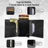 WZCJDHMJ Men's Slim Wallet,Pop Up Credit Card Holder Wallet,Leather RFID