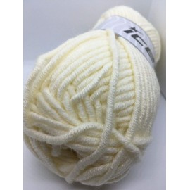 Cream Merino Chunky Yarn - 3.53 Ounces (100 Grams) 109 Yards (100 Meters) 50% Merino Wool, 50% Acrylic