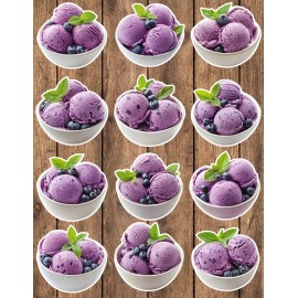 Unbranded Blueberry Ice Cream Die Cut Vinyl Stickers Set Scrapbooking Laptop Water Bottle
