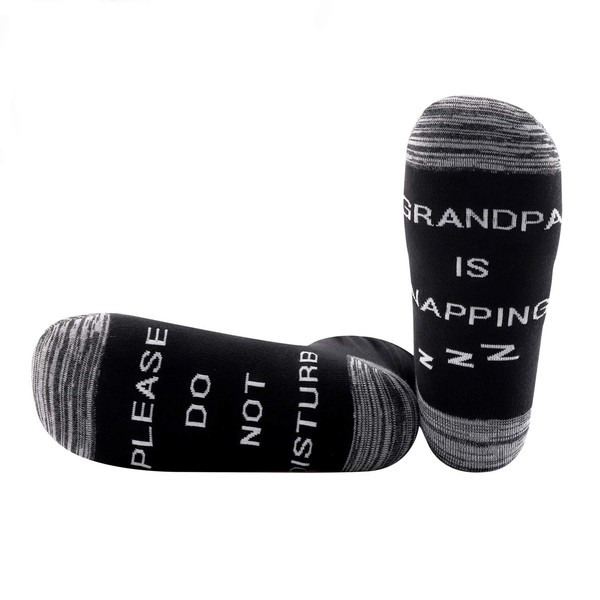 JXGZSO Grandpa Napping Socks Papa Gift Mens Funny Socks Please