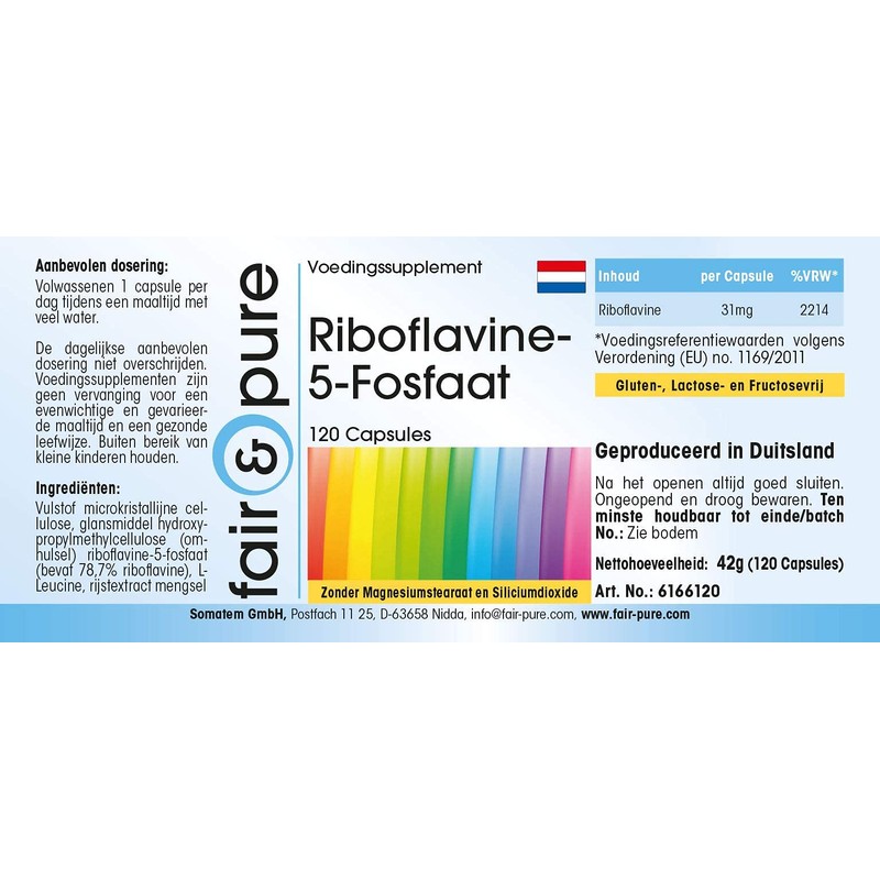 Riboflavin-5 Phosphate, Vegan, 120 Capsules, Active Vitamin B2