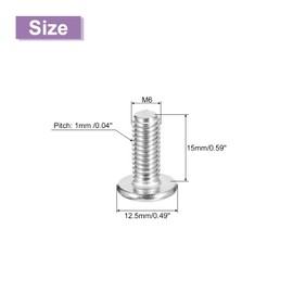 uxcell M6x15mm Flat Round Head Phillips Head Screws, 12Pcs 304 Stainless Steel Phillips Drive Machine Screw, Full Thread, Bright Finish, Furniture Screw Connection Bolt Screw