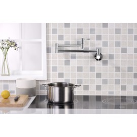 Ultra Faucets UF91700 Contemporary Stainless Steel Pot Filler Faucet,Polished Chrome