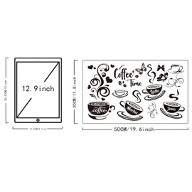 SUPERDANT Coffee Time Sticker Funny Coffee Wall Sticker Kitchen Decor Wall Decoration DIY Saying Wall Art Kitchen Wall Sticker Decoration for Kitchen Coffee Bar Decoration 50 x 30 cm