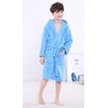 OUFANG Kids Plush and Soft Robe Boys Girls Solid Hooded