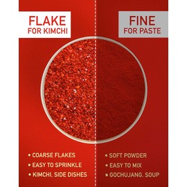 Taekyung Chili Powder For Kimchi (Flake, 1LB) - Korean Gochugaru. Red Pepper Spice Seasoning for Asian Food. MSG Free.