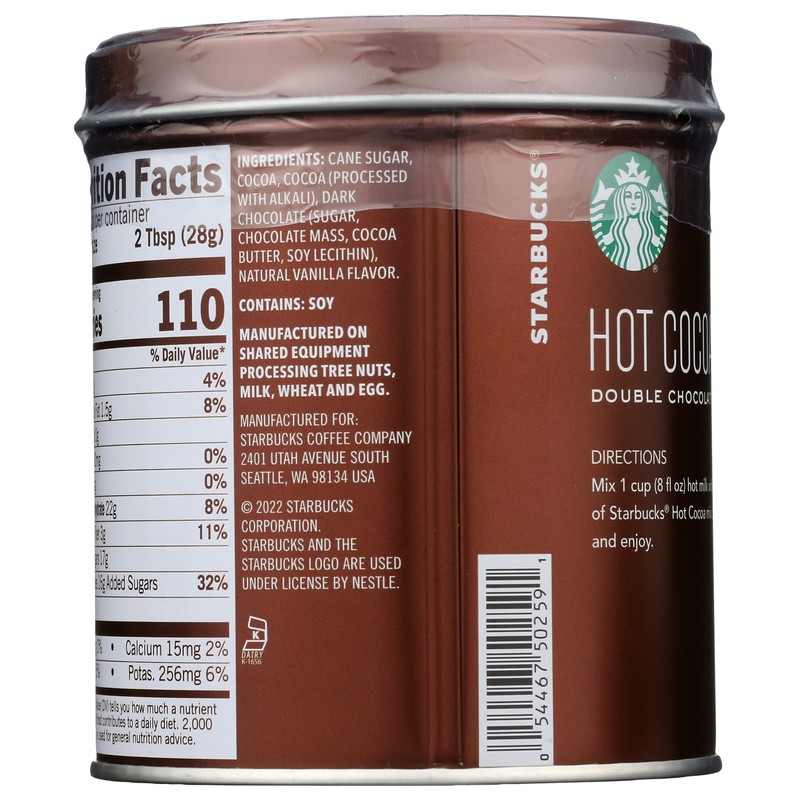 Starbucks Hot Cocoa, Double Chocolate, 7 Ounce