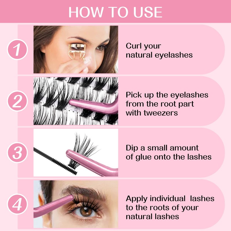 280 Pcs Individual Lashes Cluster Lashes 30D+40D D Curl 9-15Mix