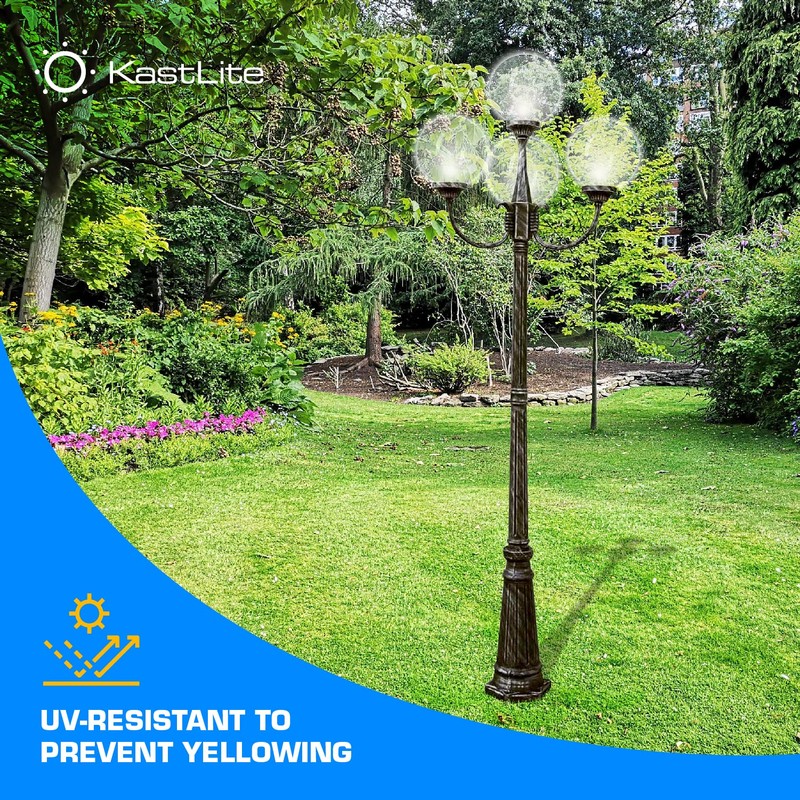 KastLite 6" Clear Acrylic Lamp Post Globe | Smooth Textured