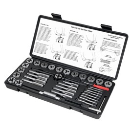 Performance Tool W4001DB 40-Piece SAE Tap And Die Set | Coarse and Fine Threads | Essential Threading Rethreading Tool Kit with Accessories and Storage Case