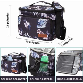 Bolsa del Almuerzo de Grande, Loncheras Térmica Reutilizable con correa ajustable, Bolsa Termica Hielera de A Prueba de Goteo, Bolsa Térmica de Comida Tela Oxford Impermeable Portátil para el Trabajo de Picnic Fiesta Oficina(color)…