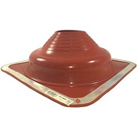 Dektite Square Base High Temp Silicone Flashing Boot #6 RED (5"-9" OD Pipes)