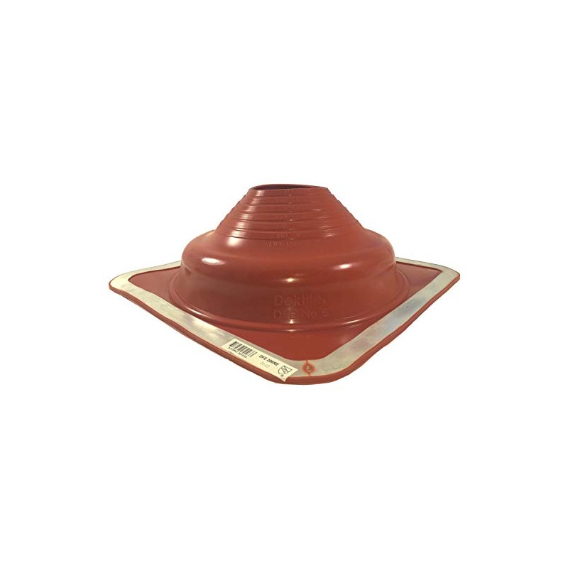 Dektite Square Base High Temp Silicone Flashing Boot #6 RED