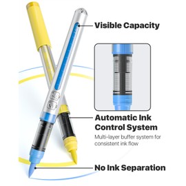 JusArt 48 Colors Acrylic Paint Markers with Canvas Bag, School Water-Based No-Bleed Paint Pens with Automatic Ink Control, Waterproof Brush Tip Markers for Rock, Egg, Wood, Fabric, Glass, DIY Crafts