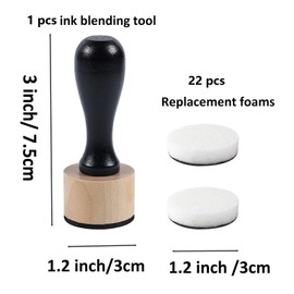 23 Packs Mini Ink Blending Tool Set, 1 Mini Applicator Tools and 22 Replacement Foam Pads for Scrapbooking Painting Drawing Art SuppliesInk Tools and More (1 Blending Tool +22 Foams)